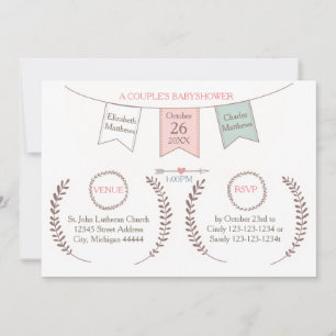 Elegant Bunting - Barnskor Inbjudningar