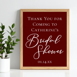 Elegant Burgund Möhippa Personlig Välkommen Poster