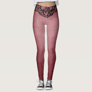 Elegant, burgundär modern leggings
