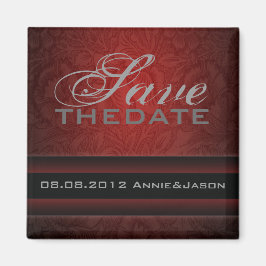 Elegant burgunddamm vintage bröllop magnet