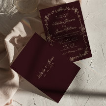 Elegant Burgunder Blommig Gammal Peng Boho Chic Br