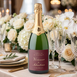 Elegant Burgunder Guld Skrift Minimalistisk Bröllo