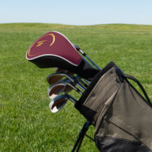 Elegant burgunder och guld golfhuvudduk