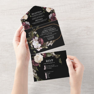 Elegant burgunder och rosa blomsterbröllop