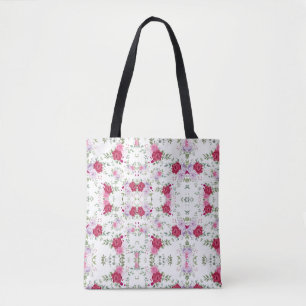 Elegant burgunder och rosa lavendel blomsterträdgå tygkasse