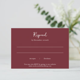 Elegant Burgunder Ren Bröllopsinbjudan OSA Kort