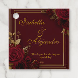 Elegant Burgunder Rosa Art Deco Bröllop Gåvor Etiketter