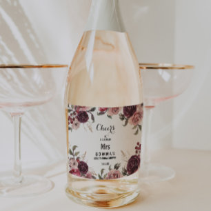 Elegant Burgunder Rosa Bröllopsdusch Glänsande Vin