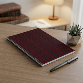 Elegant burgunder Tartan Anteckningsbok