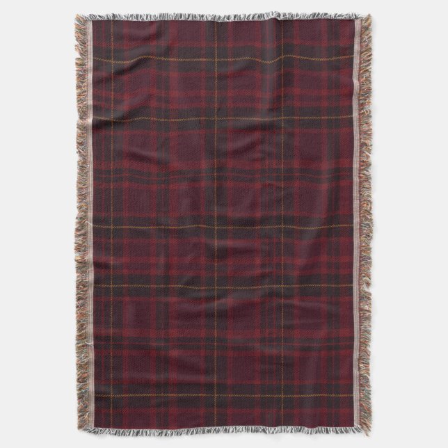 Elegant Burgunder Tartan Filt (Framsidan Vertikal)