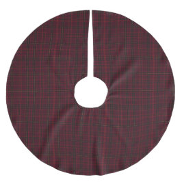 Elegant Burgunder Tartan Julgransmatta Borstad Polyester