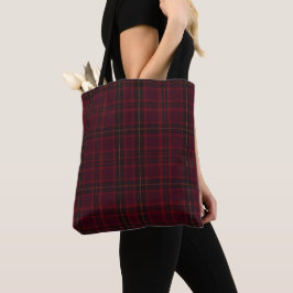 Elegant Burgunder Tartan Tygkasse