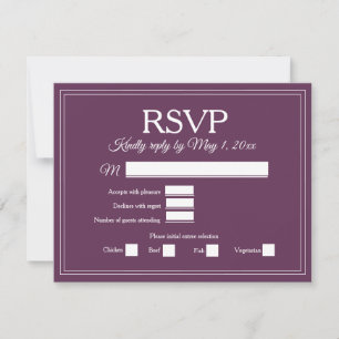 Elegant Burgunder Vin Bär Velvet Bröllop RSVP OSA Kort