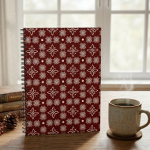 Elegant burgunderfärgad snöflinga-damask-blomspira