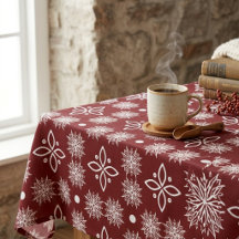 Elegant burgunderfärgad snöflinga damast blomsterd