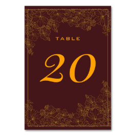 Elegant Burgunderfärgad Subtilt Guld Mönster Bords Bordsnummer