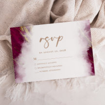 Elegant Burgunderröd Guldmarmor RSVP