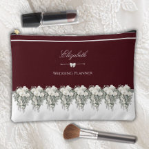 Elegant burgunderröd höstbröllopsplanering Makeupv