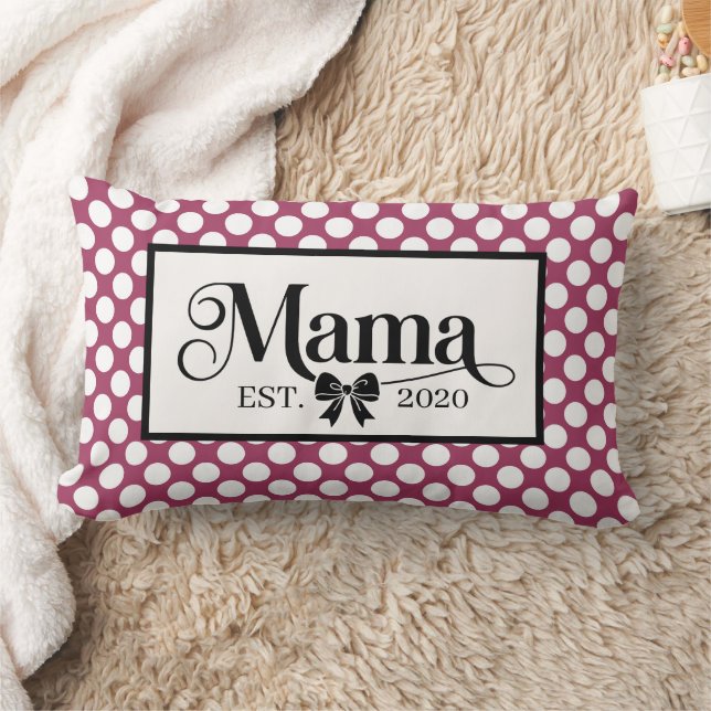 Elegant burgunderröd prickig skräddarsydd Mamma Lumbarkudde (Filt)