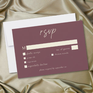 Elegant Burgundisk Vin Minimalistisk Bröllop OSA Kort