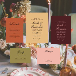 Elegant Burgundry Script Wedding Invitation Inbjudningar