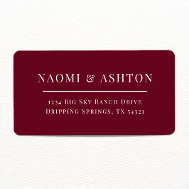 Elegant Burgundy-Adressetiketter Adressetikett