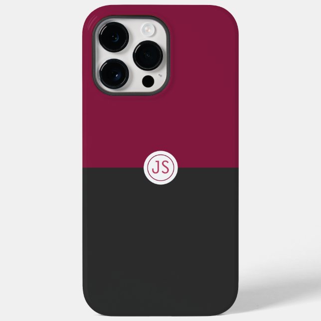 Elegant Burgundy and Black Monogram (Baksida)