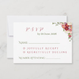 Elegant Burgundy and Crimson Blush Floral Wedding  OSA Kort