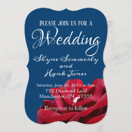 Elegant Burgundy and Navy Blue Winter Wedding Inbjudningar