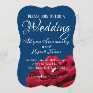 Elegant Burgundy and Navy Blue Winter Wedding Inbjudningar