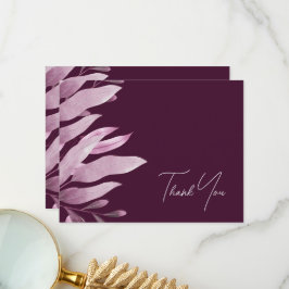 Elegant Burgundy Big Lövs Bröllop - tackkort Tack Kort