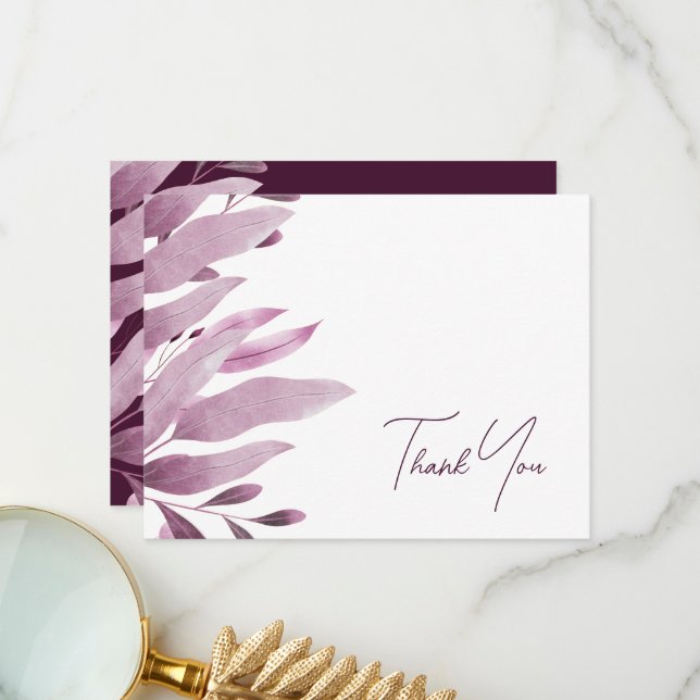 Elegant Burgundy Big Lövs Bröllop - tackkort Tack Kort (Fram/Back In Situ)