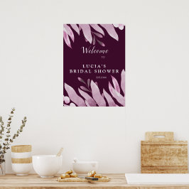Elegant Burgundy Big Lövs Möhippa Välkommen Poster