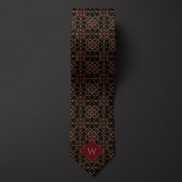 Elegant Burgundy & Black Monogram Slips