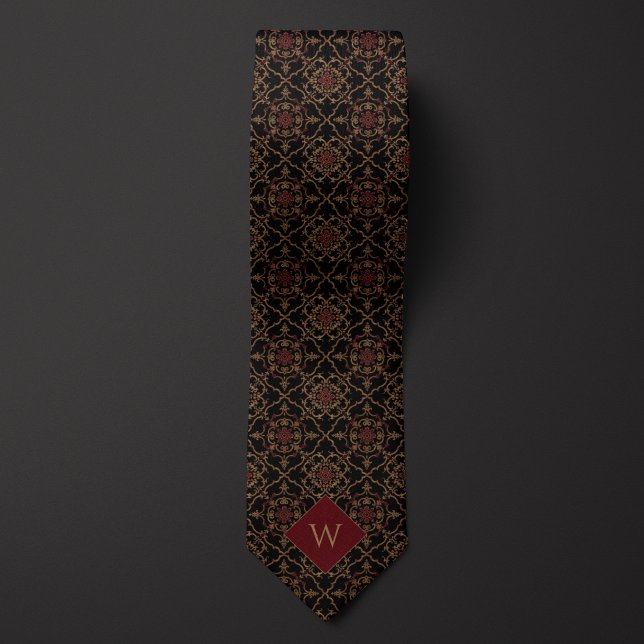 Elegant Burgundy & Black Monogram Slips (Skapare uppladdad)