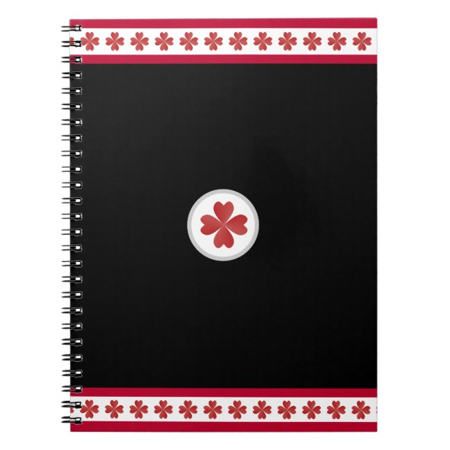Elegant Burgundy Black & White Anteckningsbok (Framsidan)