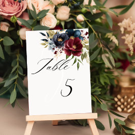 Elegant Burgundy Blommigt Blooms & Greenery Bordsnummer