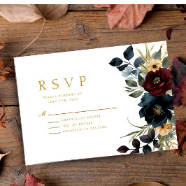 Elegant Burgundy Blommigt Blooms & Greenery Bröllo OSA Kort