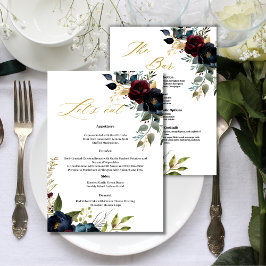 Elegant Burgundy Blommigt Blooms & Greenery Meny