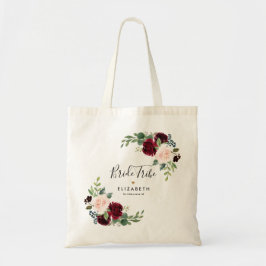 Elegant Burgundy Blommigt Bride Tribe Tygkasse