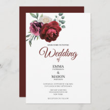 Elegant Burgundy-Blommigt