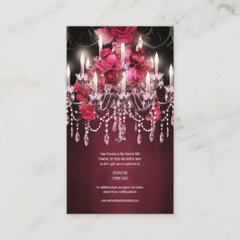 Elegant Burgundy Blommigt Ro Chandelier Bröllop Tilläggskort