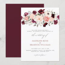 Elegant Burgundy  Blommigten Bröllop