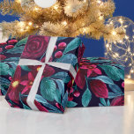 Elegant Burgundy-Blommigten i julafton Vattenfärg Presentpapper<br><div class="desc">Denna elegant och den moderna julen i helgdag är mönster en perfekt för det festliga livet. Den har handmålade bärburgare, gult och vattenfärgade blommor av tealblått grönt, hollbär och löv ovanpå en marin blå bakgrund. Det är chic, söt, konstnärligt och unikt. perfekten är utformad för din familj och dina vänner....</div>