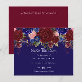 Elegant Burgundy Blue Blommigt Bröllop budget