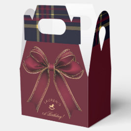 Elegant Burgundy Bow Luxury Onederful Birthday Presentaskar