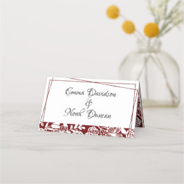 Elegant Burgundy Bröllop Bordsnummer Monteringskor Placeringskort