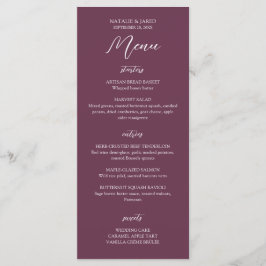 Elegant Burgundy Bröllop Menu Meny