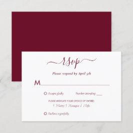 Elegant Burgundy Bröllop OSA Kort