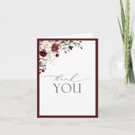 Elegant Burgundy  Calligraphy-Tack Tack Kort